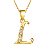 Letter L Initial Necklaces 925 Sterling Silver - Necklaces - Aurora Tears Jewelry